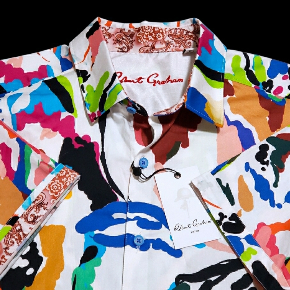 NEW Robert Graham Mens Bold Vibrant Abstract 3XL Multicolor Shirt